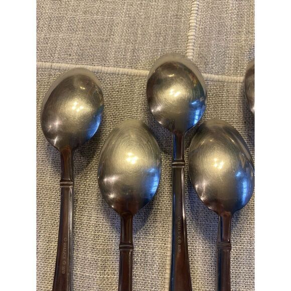 Wallace Zenith Frost Stainless Flatware TEASPOONS 6-3/8" Spoons- Set Of 6 - Picture 9 of 10
